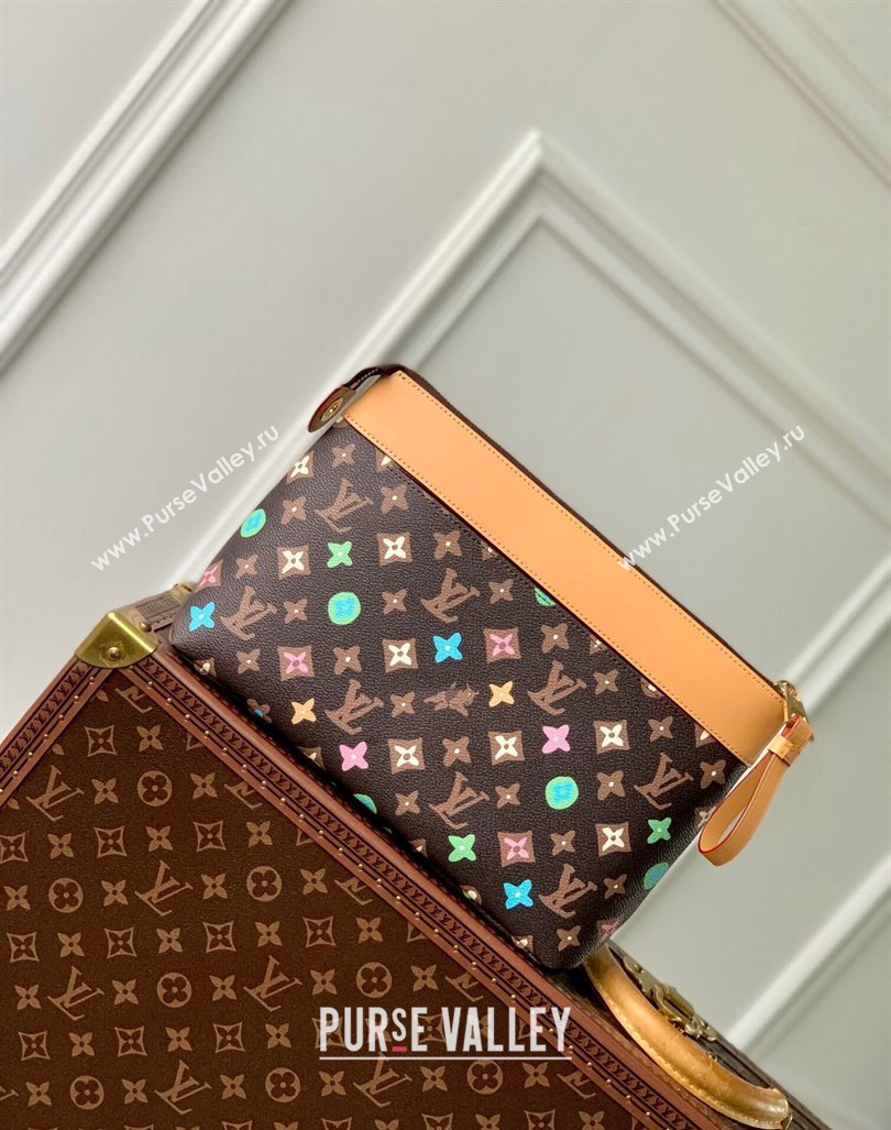 Louis Vuitton Pochette Voyage Souple Pouch in Monogram Craggy Canvas M83568 Chocolate Brown 2024 (KI-240412048)