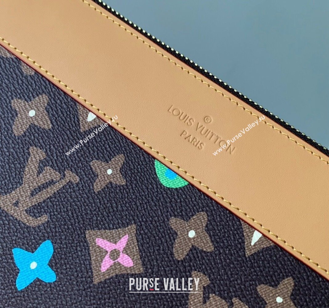 Louis Vuitton Pochette Voyage Souple Pouch in Monogram Craggy Canvas M83568 Chocolate Brown 2024 (KI-240412048)