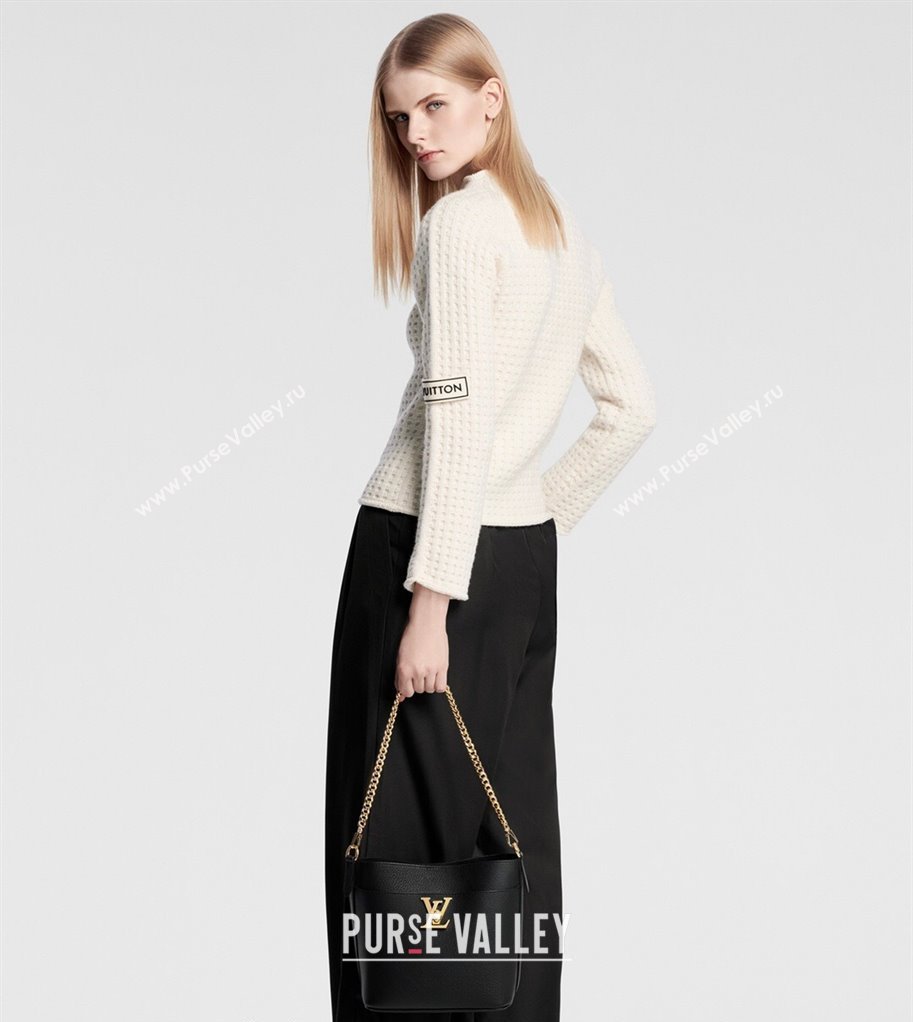 Louis Vuitton Lock and Walk Bucket Bag in Grained Leather M24006 Black 2024 (KI-240412029)