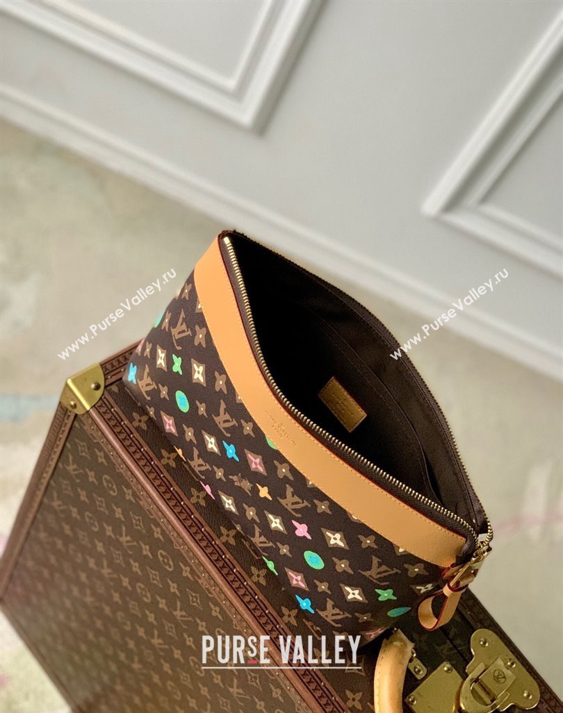 Louis Vuitton Pochette Voyage Souple Pouch in Monogram Craggy Canvas M83568 Chocolate Brown 2024 (KI-240412048)