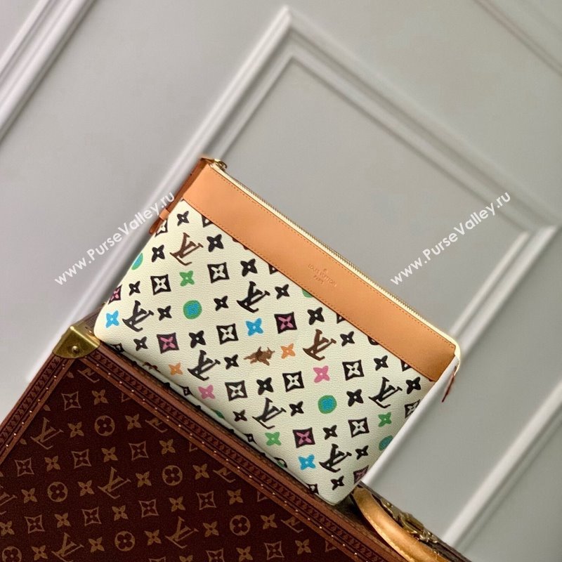 Louis Vuitton Pochette Voyage Souple Pouch in Monogram Craggy Canvas M83568 Vanilla White 2024 (KI-240412049)