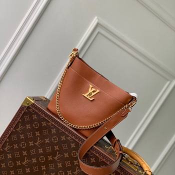 Louis Vuitton Lock and Walk Bucket Bag in Grained Leather M24165 Brown 2024 (KI-240412028)