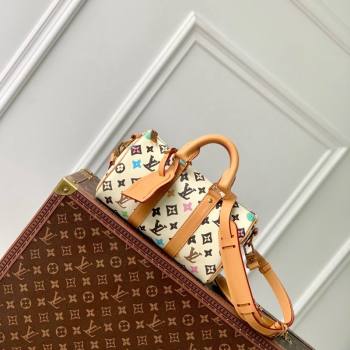 Louis Vuitton Keepall Bandouliere 25 Bag in Monogram Craggy Canvas M24849 Vanilla White 2024 (KI-240412052)