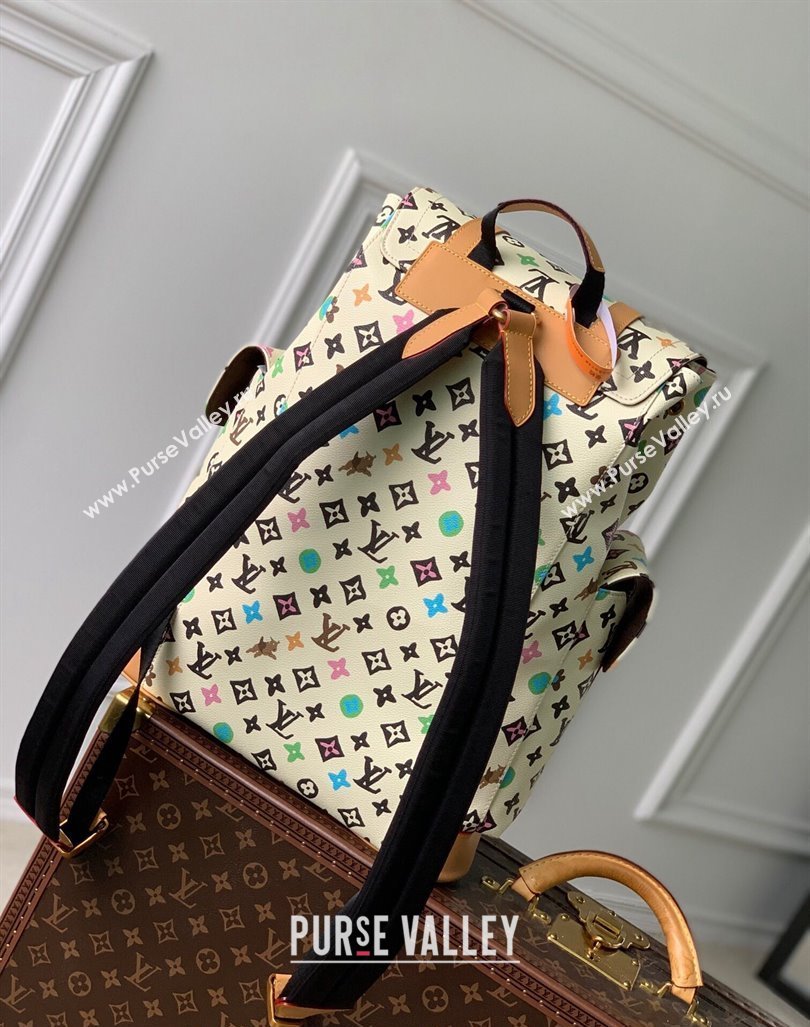 Louis Vuitton Mens Christopher MM Backpack bag in Monogram Craggy Canvas M25240 Vanilla White 2024 (KI-240412053)