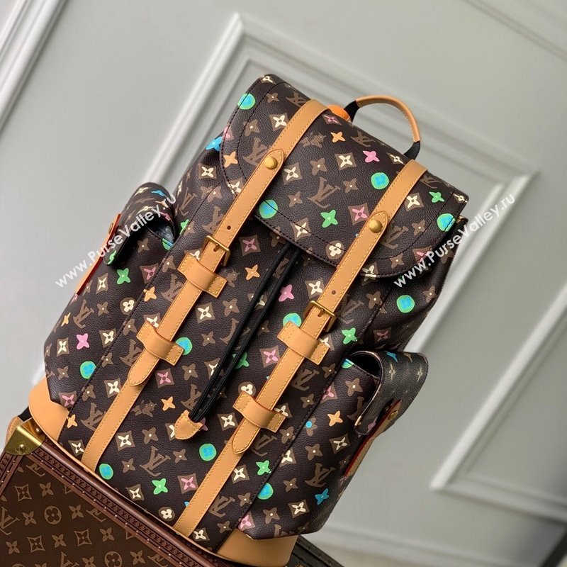 Louis Vuitton Mens Christopher MM Backpack bag in Monogram Craggy Canvas M25240 Chocolate Brown 2024 (KI-240412054)