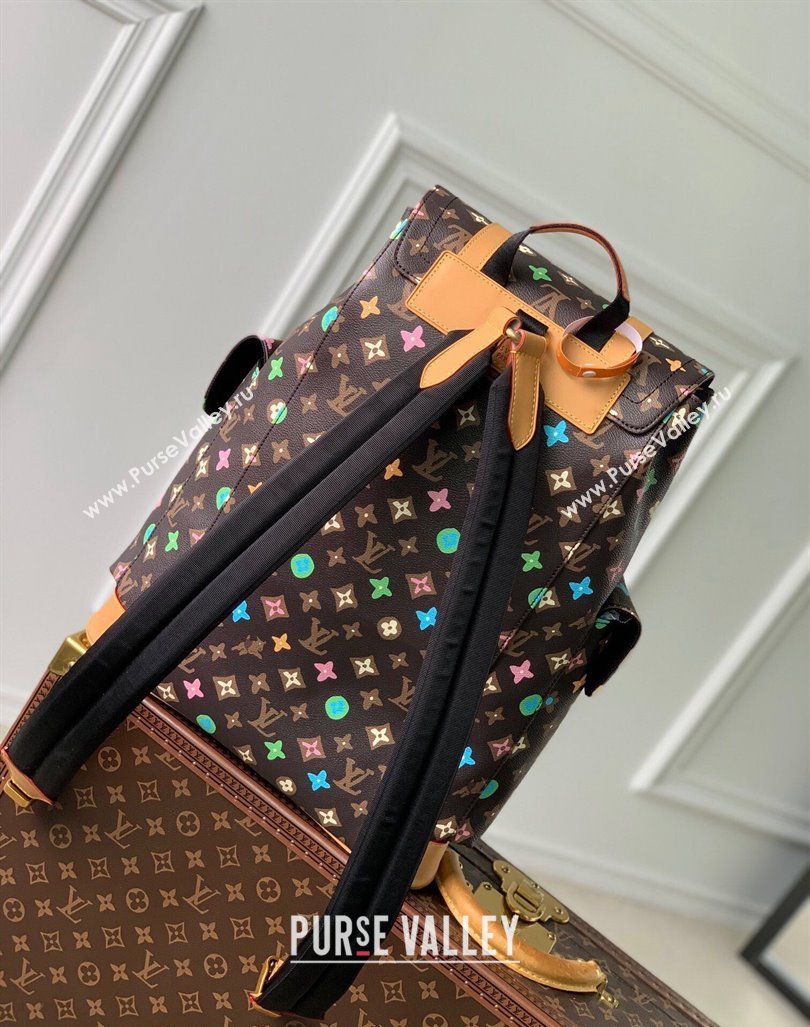 Louis Vuitton Mens Christopher MM Backpack bag in Monogram Craggy Canvas M25240 Chocolate Brown 2024 (KI-240412054)