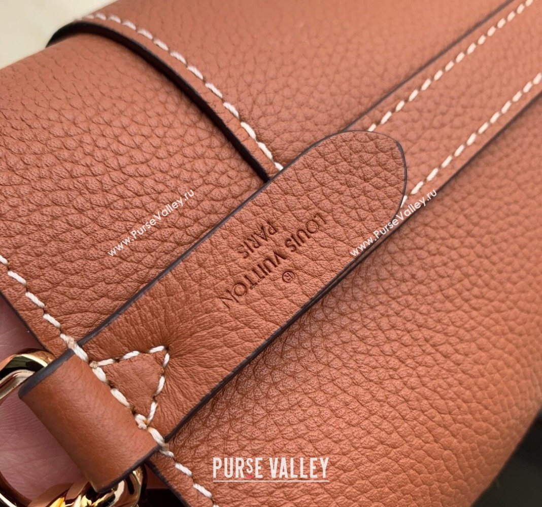 Louis Vuitton Lock and Walk Bucket Bag in Grained Leather M24165 Brown 2024 (KI-240412028)