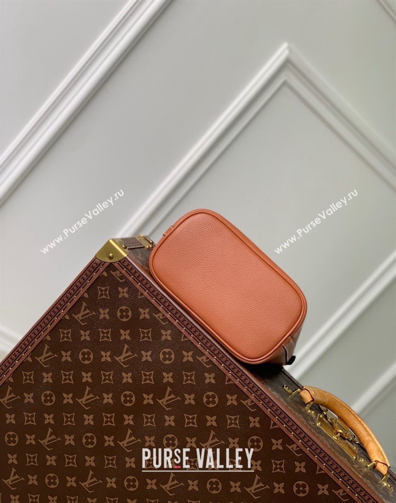 Louis Vuitton Lock and Walk Bucket Bag in Grained Leather M24165 Brown 2024 (KI-240412028)