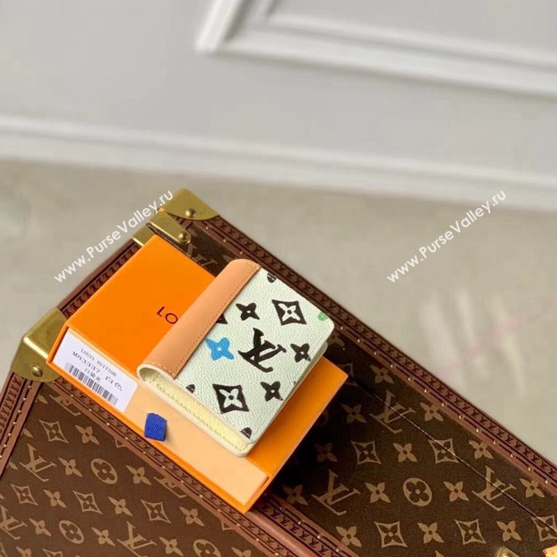 Louis Vuitton Pocket Organizer Wallet in Monogram Craggy Canvas M83336 Vanilla White 2024 (KI-240412059)