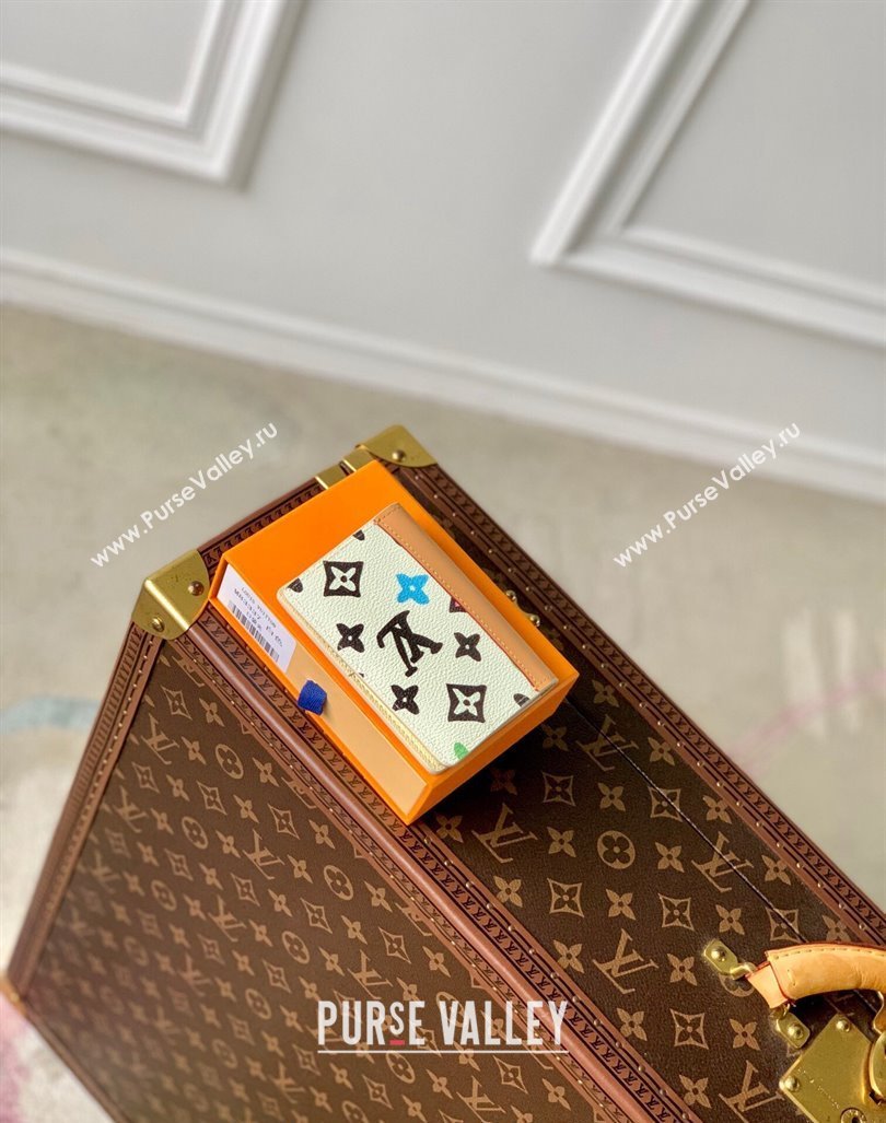 Louis Vuitton Pocket Organizer Wallet in Monogram Craggy Canvas M83336 Vanilla White 2024 (KI-240412059)