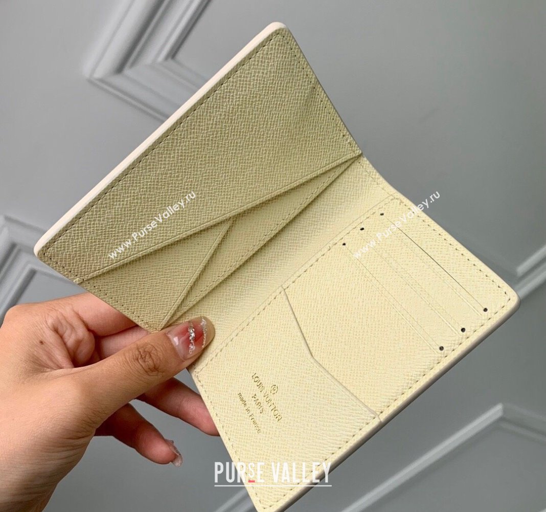 Louis Vuitton Pocket Organizer Wallet in Monogram Craggy Canvas M83336 Vanilla White 2024 (KI-240412059)