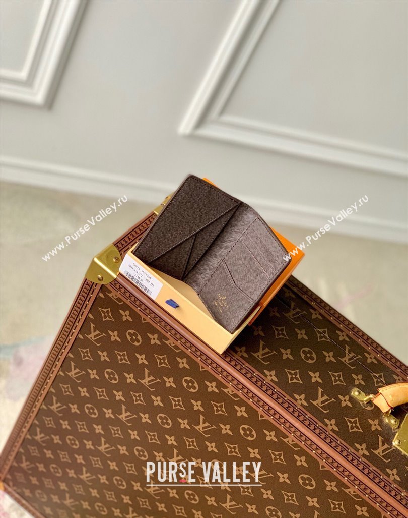 Louis Vuitton Pocket Organizer Wallet in Monogram Craggy Canvas M83336 Chocolate Brown 2024 (KI-240412060)