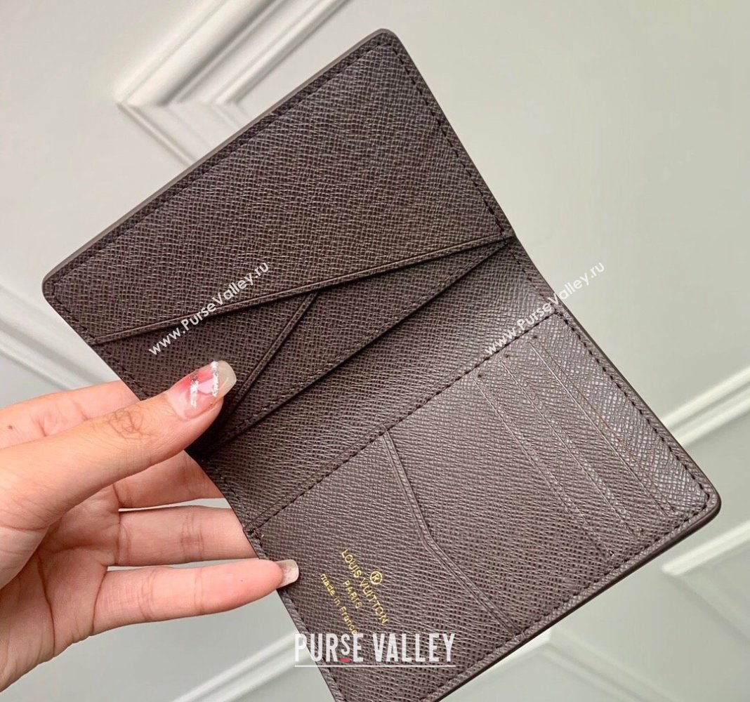 Louis Vuitton Pocket Organizer Wallet in Monogram Craggy Canvas M83336 Chocolate Brown 2024 (KI-240412060)