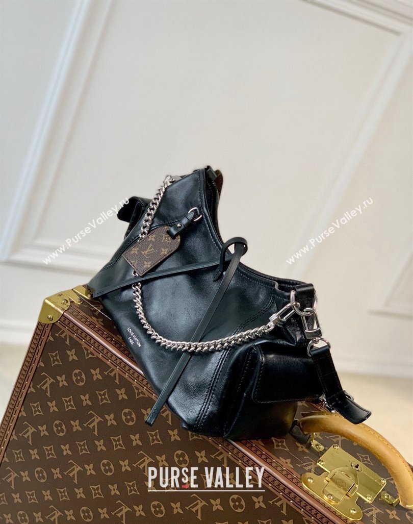 Louis Vuitton CarryAll Cargo PM Hobo Bag in Lambskin M24861 Black 2024 (KI-240412069)