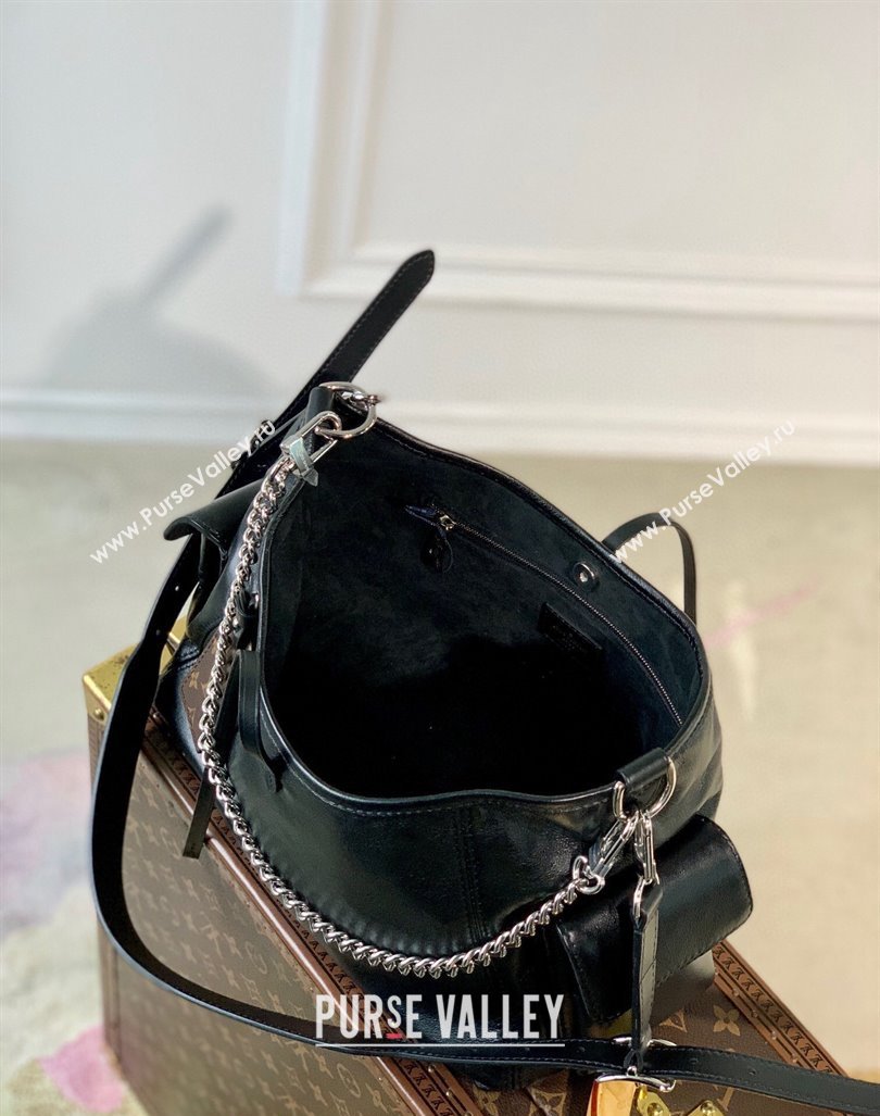Louis Vuitton CarryAll Cargo PM Hobo Bag in Lambskin M24861 Black 2024 (KI-240412069)