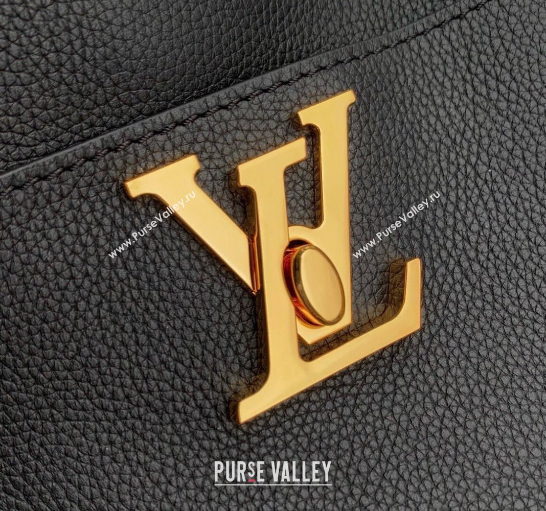 Louis Vuitton Lock and Walk Bucket Bag in Grained Leather M24006 Black 2024 (KI-240412029)