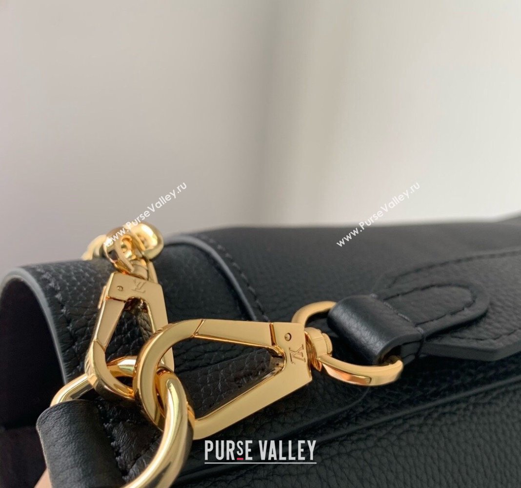 Louis Vuitton Lock and Walk Bucket Bag in Grained Leather M24006 Black 2024 (KI-240412029)