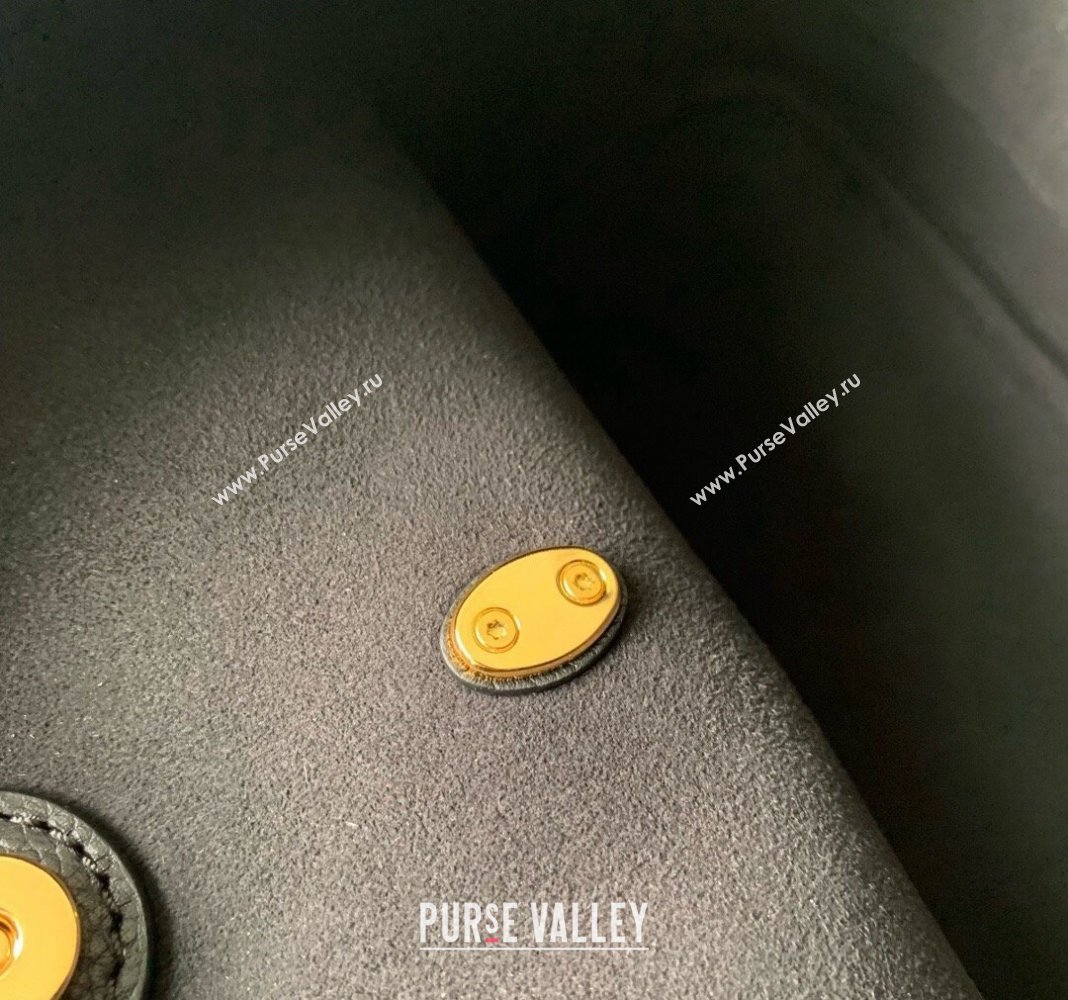 Louis Vuitton Lock and Walk Bucket Bag in Grained Leather M24006 Black 2024 (KI-240412029)