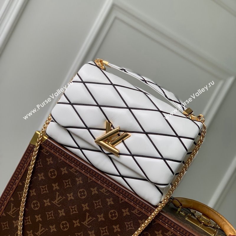 Louis Vuitton GO-14 GM Shoulder Bag in Quilted Lambskin M23689 White 2024 (KI-240412082)