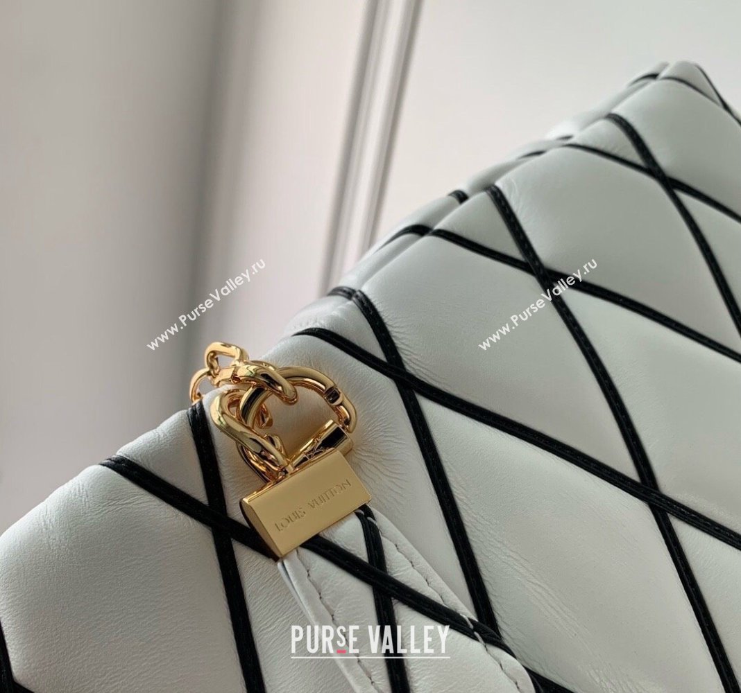 Louis Vuitton GO-14 GM Shoulder Bag in Quilted Lambskin M23689 White 2024 (KI-240412082)
