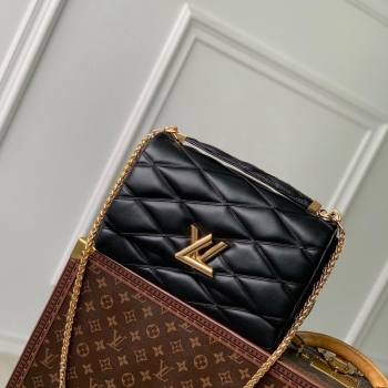 Louis Vuitton GO-14 GM Shoulder Bag in Quilted Lambskin M23689 Black 2024 (KI-240412083)