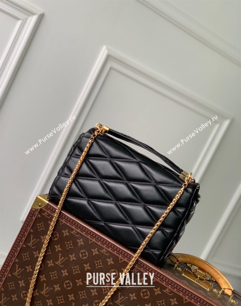 Louis Vuitton GO-14 GM Shoulder Bag in Quilted Lambskin M23689 Black 2024 (KI-240412083)