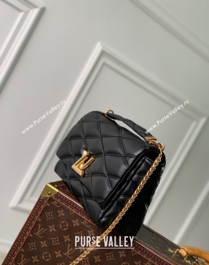Louis Vuitton GO-14 GM Shoulder Bag in Quilted Lambskin M23689 Black 2024 (KI-240412083)
