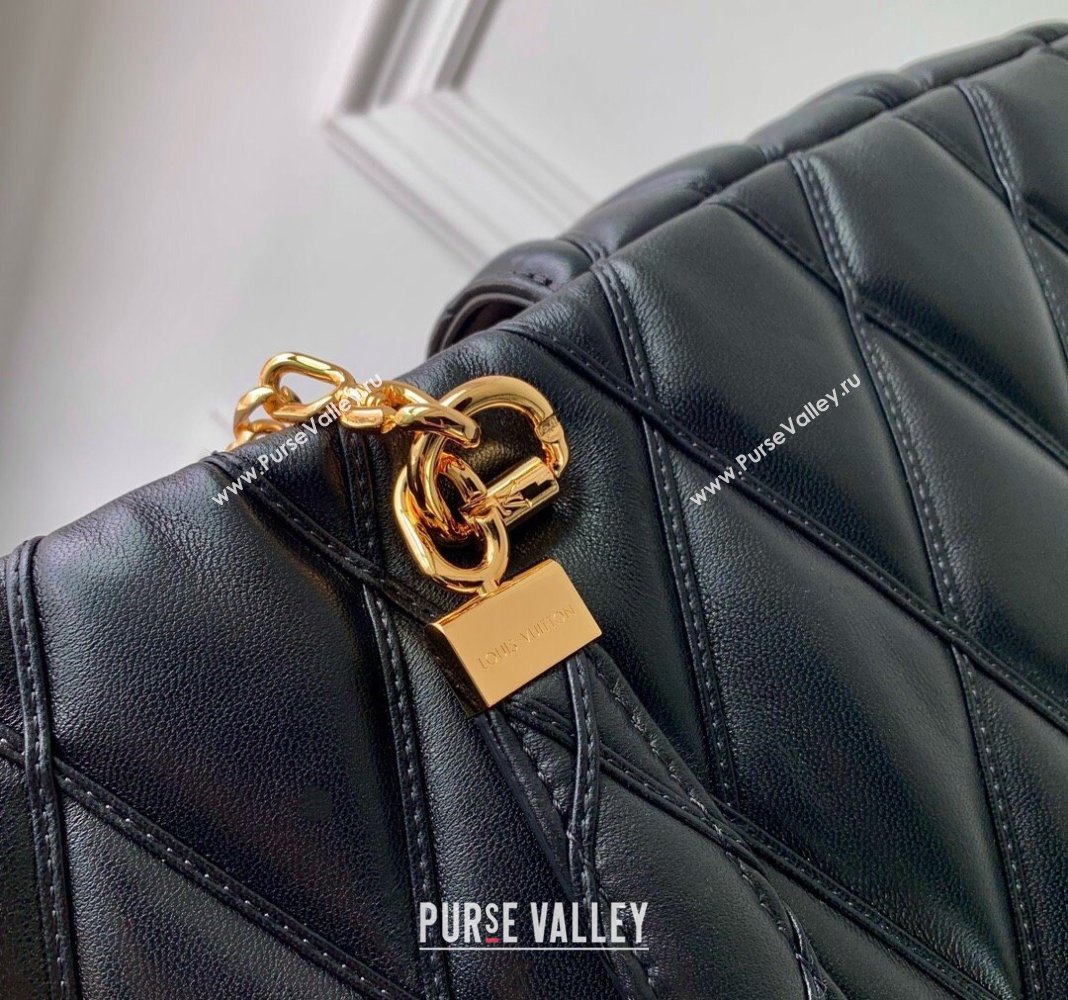 Louis Vuitton GO-14 GM Shoulder Bag in Quilted Lambskin M23689 Black 2024 (KI-240412083)