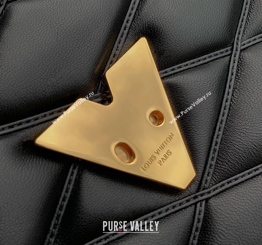 Louis Vuitton GO-14 GM Shoulder Bag in Quilted Lambskin M23689 Black 2024 (KI-240412083)