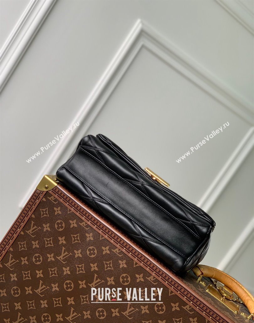Louis Vuitton GO-14 GM Shoulder Bag in Quilted Lambskin M23689 Black 2024 (KI-240412083)