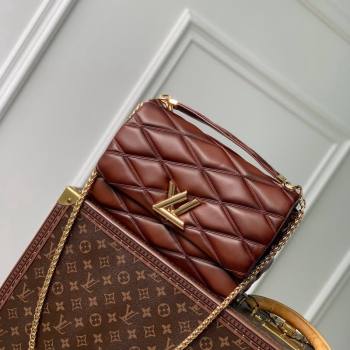 Louis Vuitton GO-14 GM Shoulder Bag in Quilted Lambskin M23689 Brown 2024 (KI-240412084)
