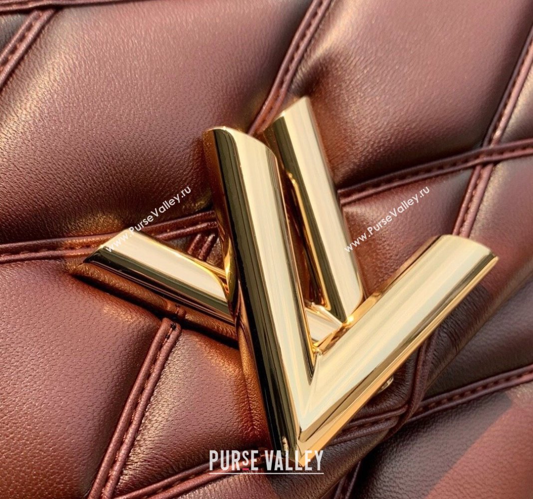 Louis Vuitton GO-14 GM Shoulder Bag in Quilted Lambskin M23689 Brown 2024 (KI-240412084)