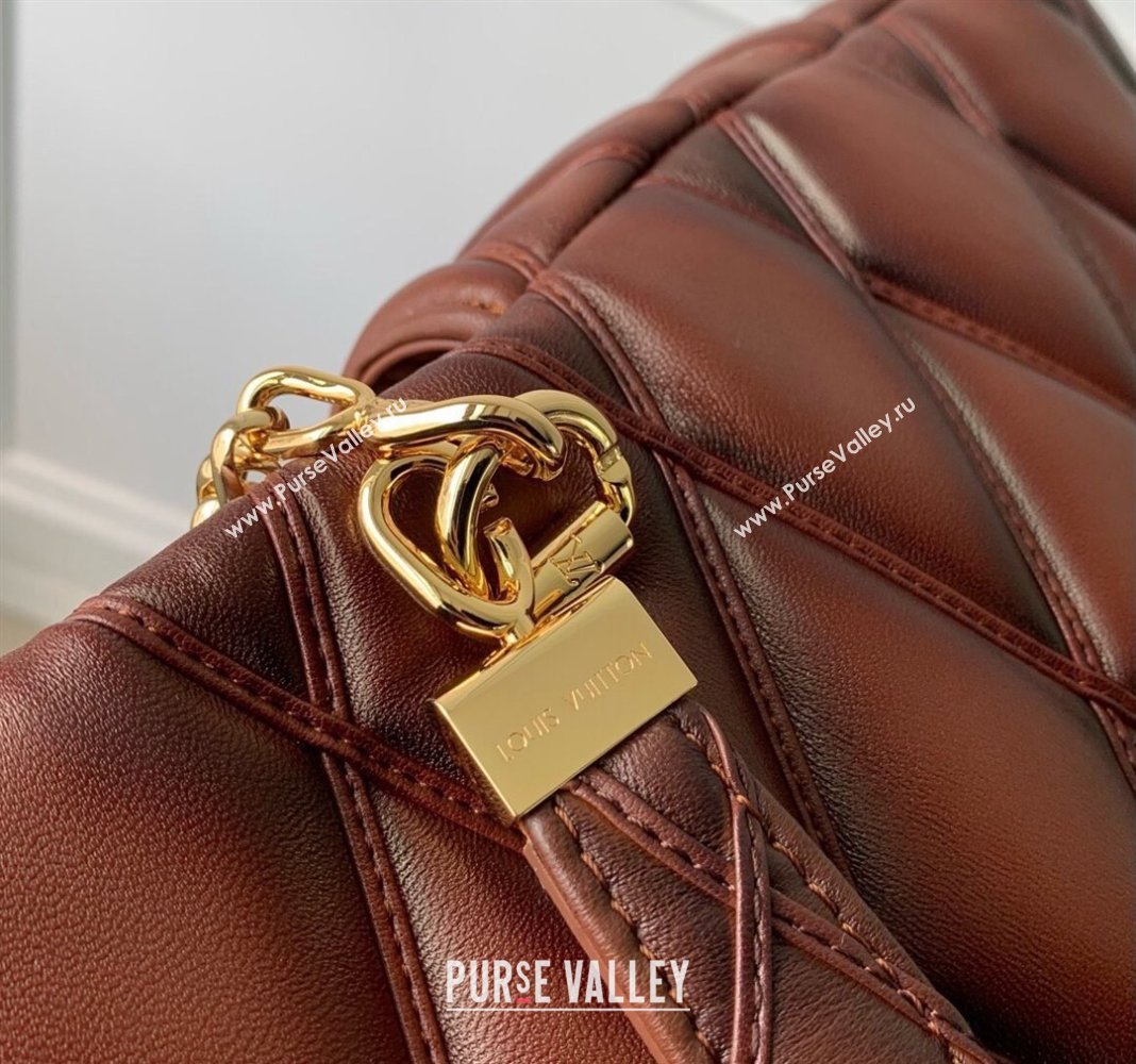 Louis Vuitton GO-14 GM Shoulder Bag in Quilted Lambskin M23689 Brown 2024 (KI-240412084)