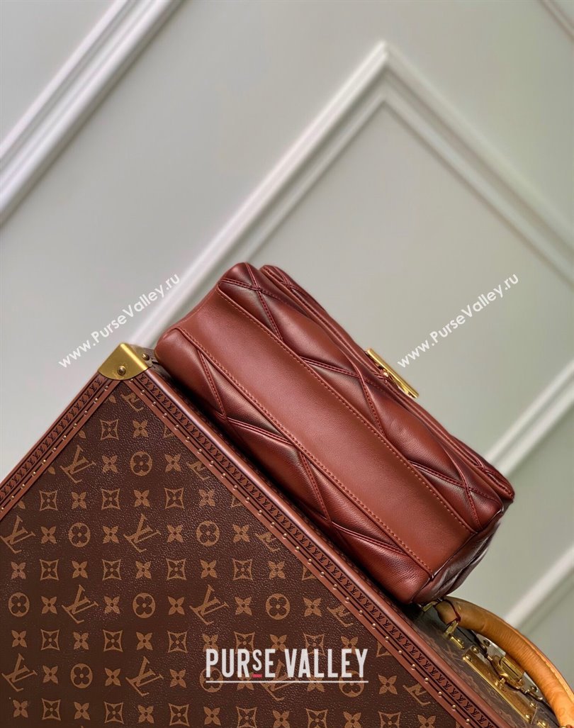 Louis Vuitton GO-14 GM Shoulder Bag in Quilted Lambskin M23689 Brown 2024 (KI-240412084)