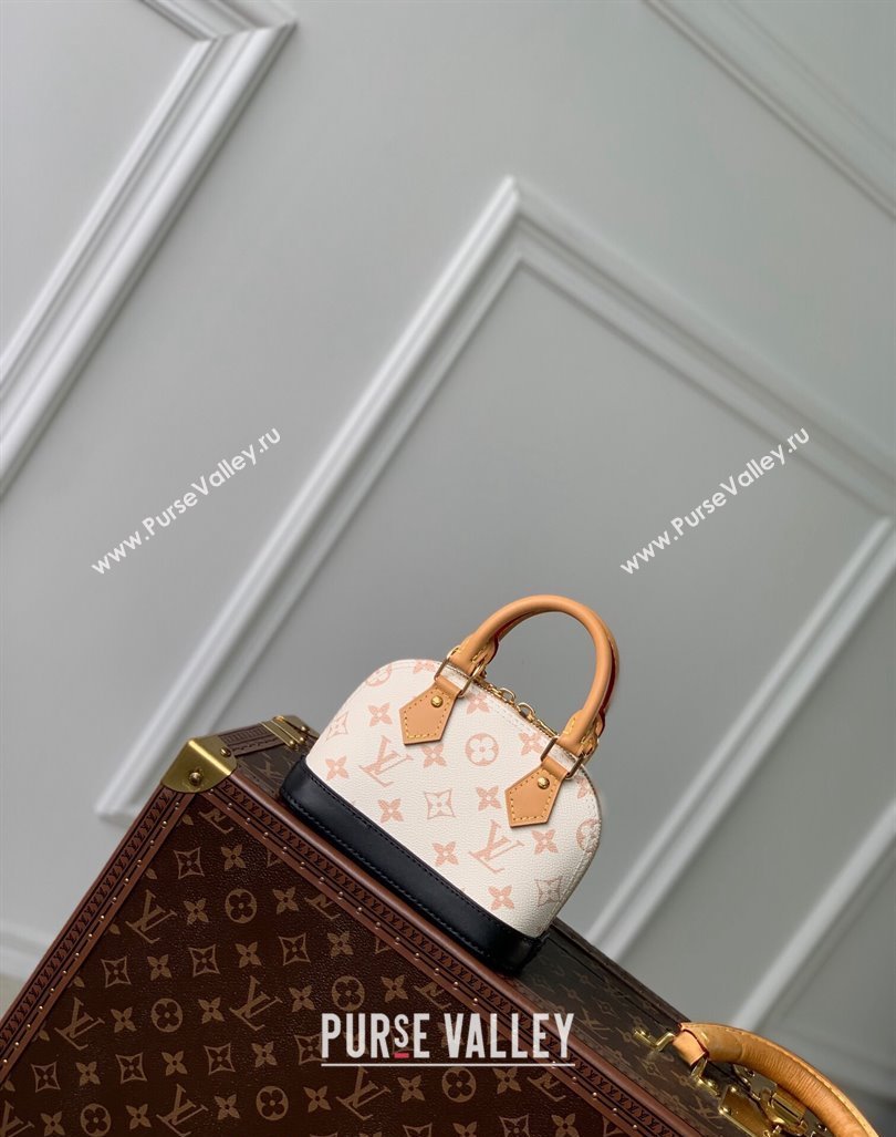Louis Vuitton Nano Alma Bag in Monogram Dune Canvas M46895 Cream White 2024 (KI-240412085)