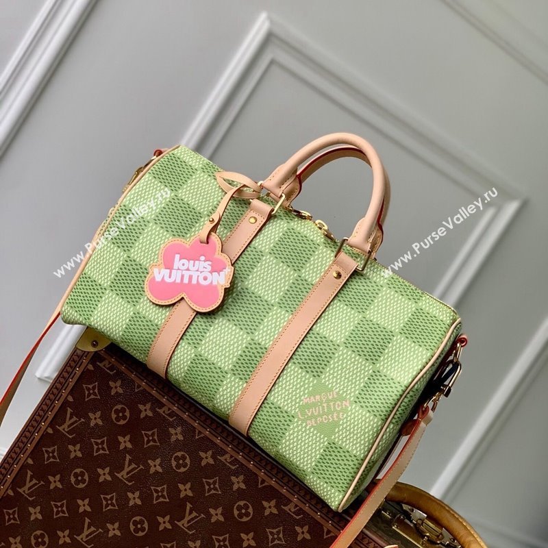 Louis Vuitton Keepall Bandouliere 35 Travel Bag in Damier Golf Canvas N40671 Green 2024 (KI-240412088)