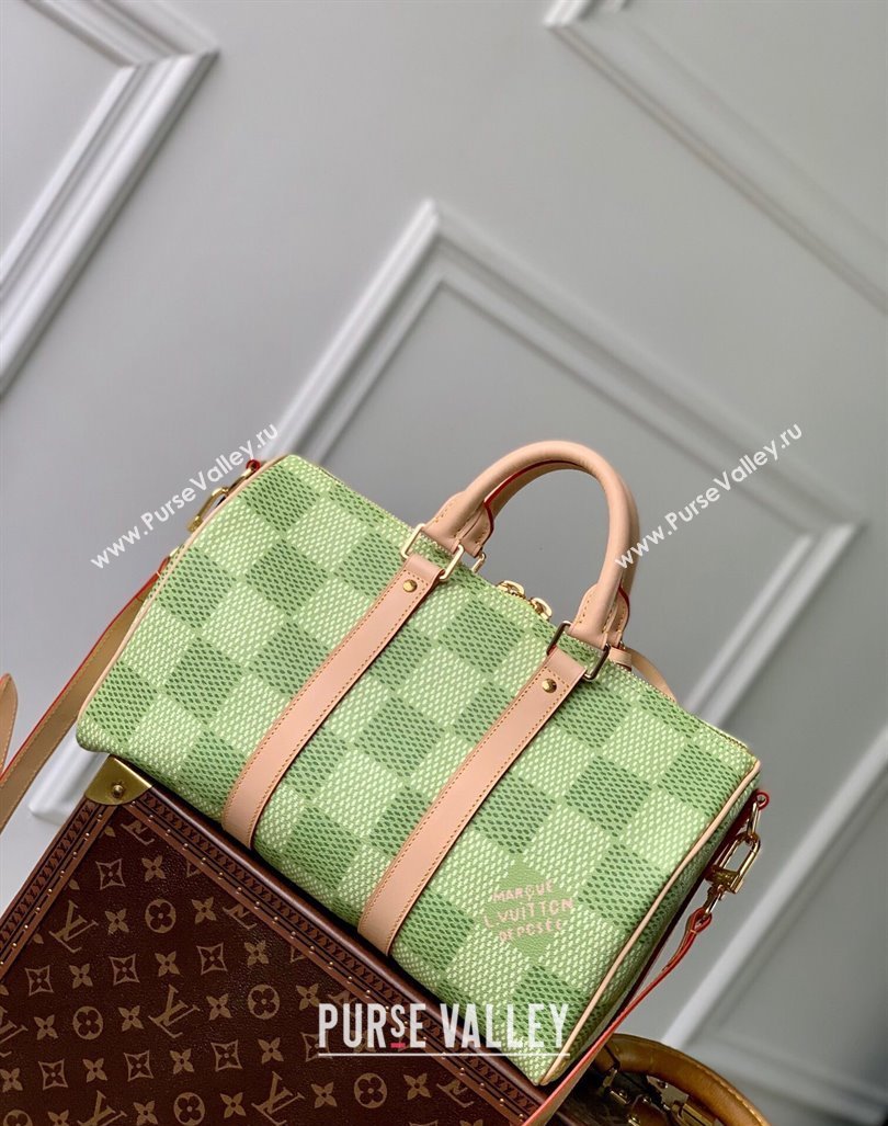 Louis Vuitton Keepall Bandouliere 35 Travel Bag in Damier Golf Canvas N40671 Green 2024 (KI-240412088)