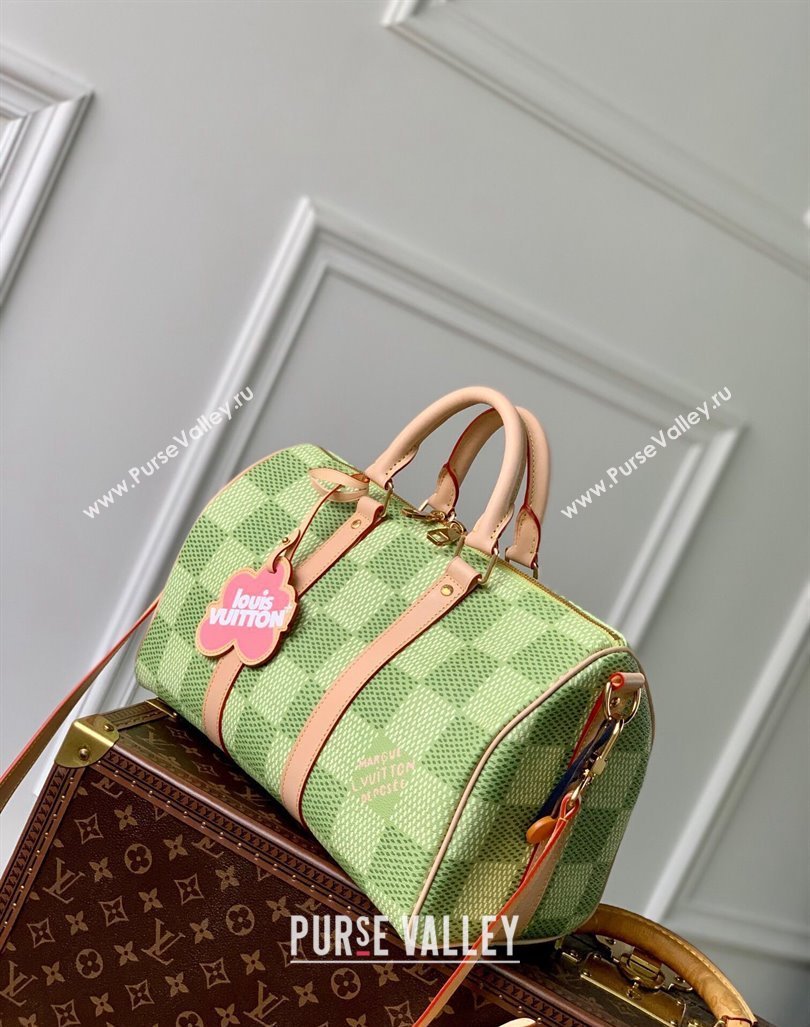 Louis Vuitton Keepall Bandouliere 35 Travel Bag in Damier Golf Canvas N40671 Green 2024 (KI-240412088)