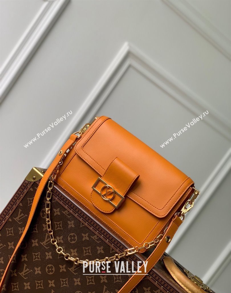 Louis Vuitton Dauphine Soft MM Shoulder bag in Calfskin M25048 Orange 2024 (KI-240413008)