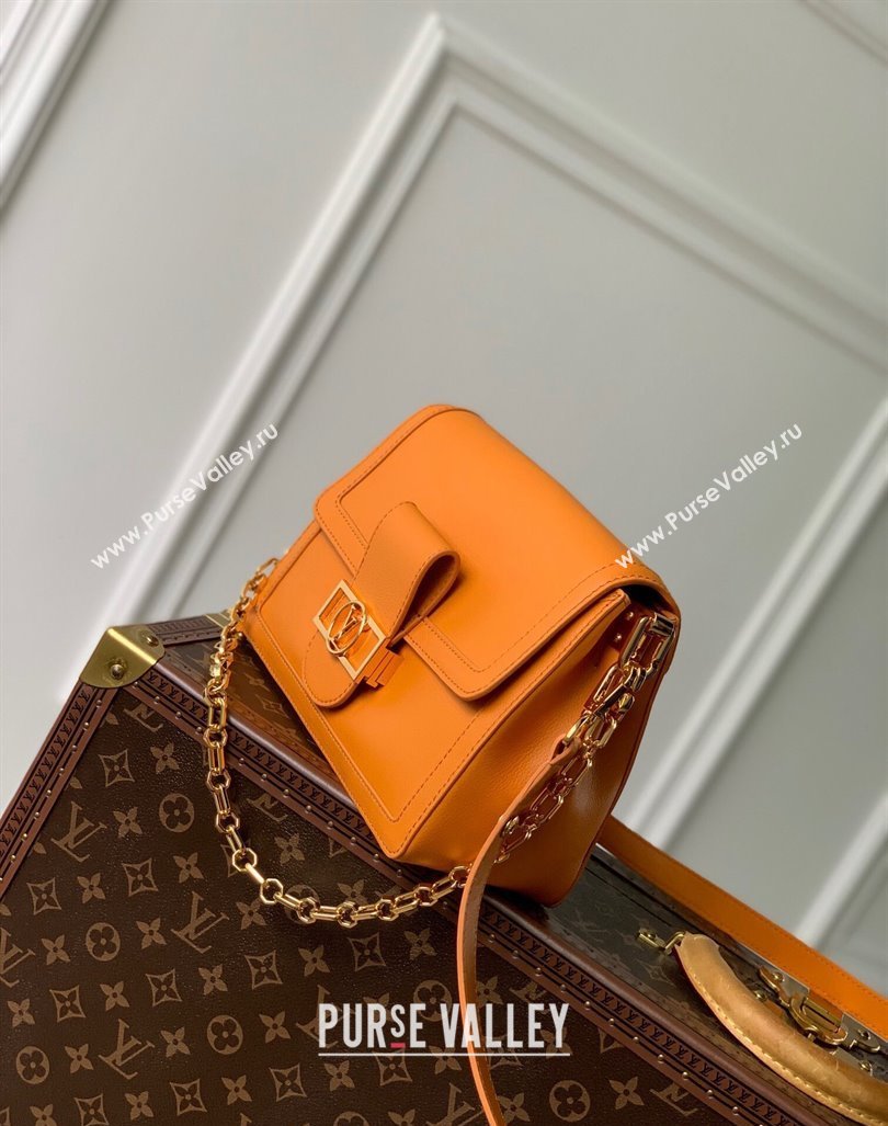 Louis Vuitton Dauphine Soft MM Shoulder bag in Calfskin M25048 Orange 2024 (KI-240413008)