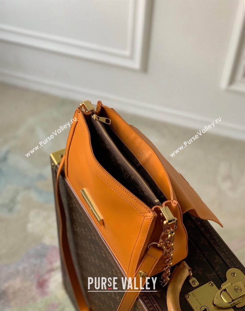 Louis Vuitton Dauphine Soft MM Shoulder bag in Calfskin M25048 Orange 2024 (KI-240413008)