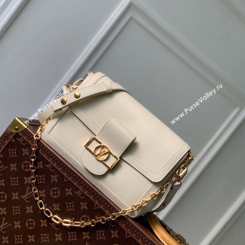 Louis Vuitton Dauphine Soft MM Shoulder bag in Calfskin M25050 White 2024 (KI-240413010)