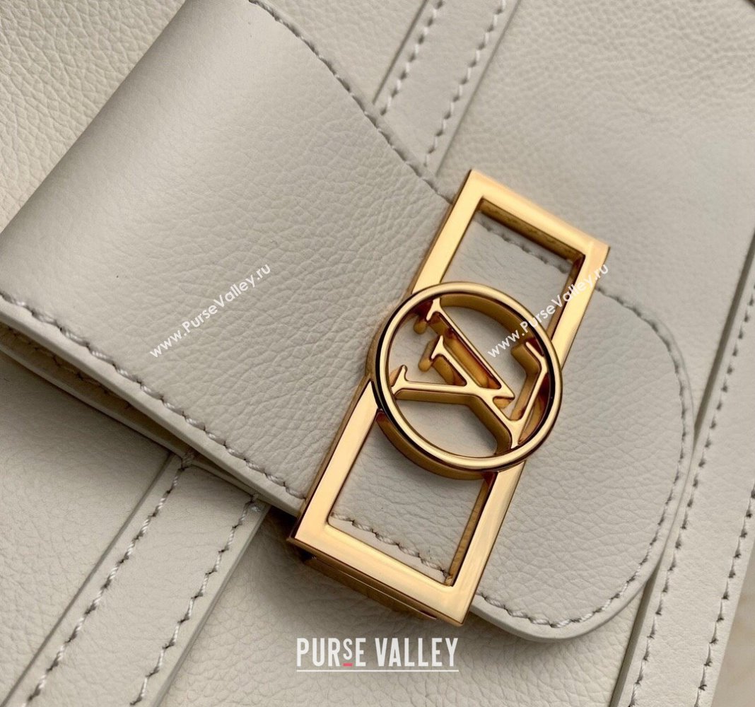 Louis Vuitton Dauphine Soft MM Shoulder bag in Calfskin M25050 White 2024 (KI-240413010)