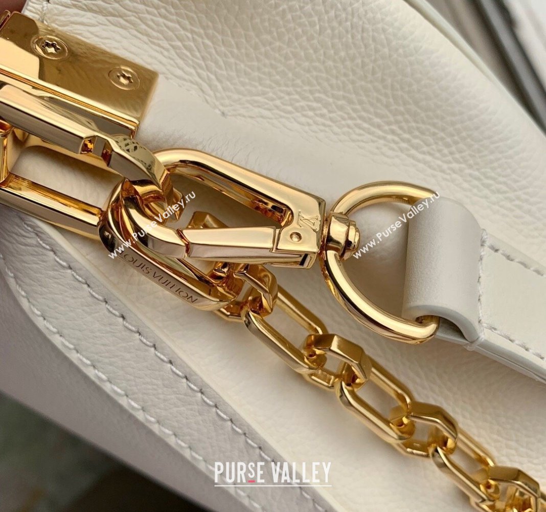 Louis Vuitton Dauphine Soft MM Shoulder bag in Calfskin M25050 White 2024 (KI-240413010)