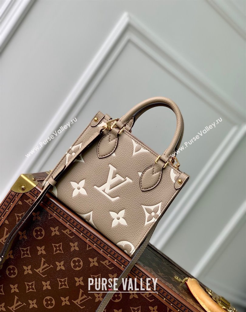 Louis Vuitton OnTheGo BB Tote Bag Monogram Empreinte Leather M46993 Grey 2024 (KI-240413012)