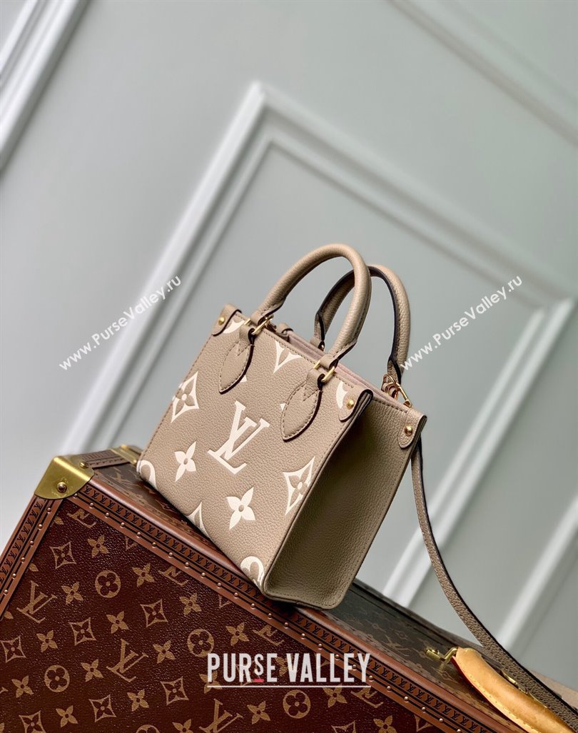 Louis Vuitton OnTheGo BB Tote Bag Monogram Empreinte Leather M46993 Grey 2024 (KI-240413012)