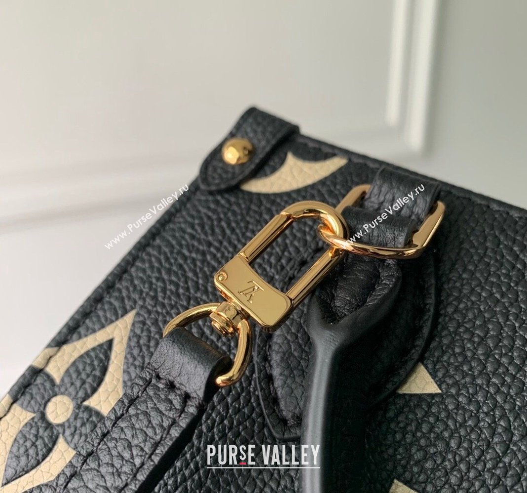 Louis Vuitton OnTheGo BB Tote Bag Monogram Empreinte Leather M46993 Black/Beige 2024 (KI-240413013)