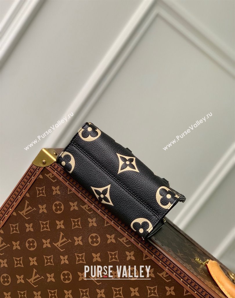Louis Vuitton OnTheGo BB Tote Bag Monogram Empreinte Leather M46993 Black/Beige 2024 (KI-240413013)
