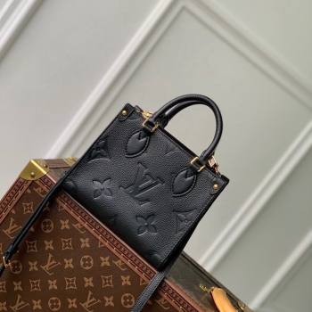 Louis Vuitton OnTheGo BB Tote Bag Monogram Empreinte Leather M46993 Black/Gold 2024 (KI-240413014)