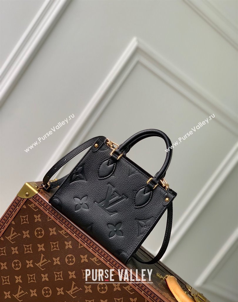 Louis Vuitton OnTheGo BB Tote Bag Monogram Empreinte Leather M46993 Black/Gold 2024 (KI-240413014)